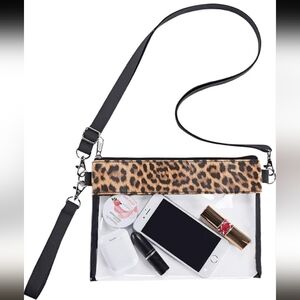 Leopard Print Clear Crossbody Bag